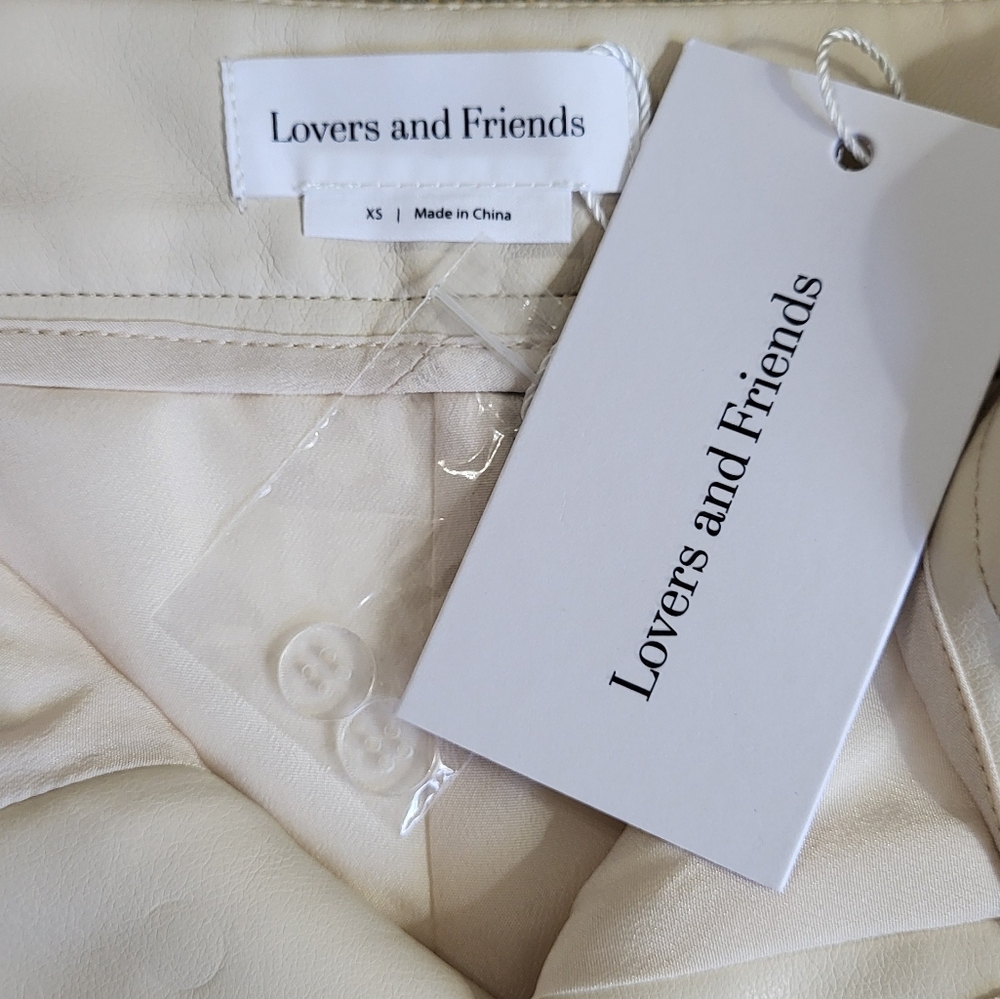 Lovers and Friends Olivia Faux Leather Shorts in Bone XS - Picture 9 of 11